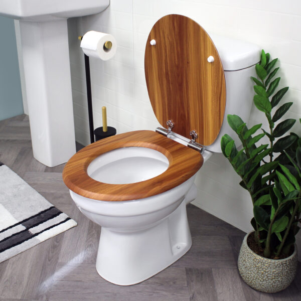 Norfolk Soft Close Toilet Seat Pine/Chrome - Toilet Seats