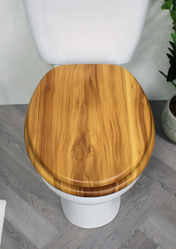Oxford Toilet Seat Antique Pine / Chrome - Toilet Seats