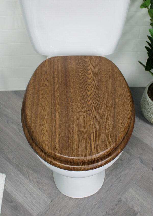 Oxford Toilet Seat Walnut/Chrome - Toilet Seats