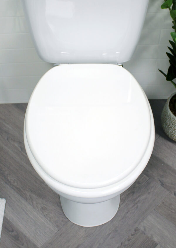 Oxford Toilet Seat White/Chrome - Plastic Toilet Seats