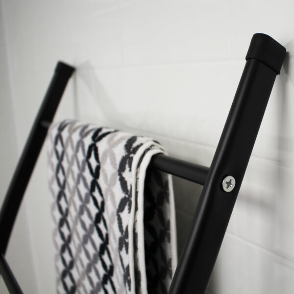 Showerdrape Apex Towel Ladder Matt Black 4 Tiers W44xH155cm - Free Standing Towel Rails