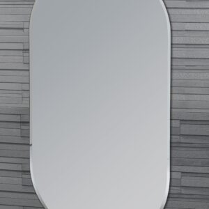 Frameless Oval Wall Mounted Bathroom Mirror Bevelled Edge with Fixings 80x40cm - Wall Mounted Mirrors