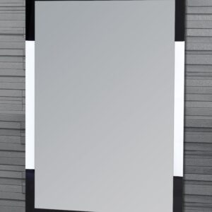 Rectangular Large Bathroom Wall Mounted Mirror Black & Frosted Edge 70cmx50cm - Wall Mounted Mirrors