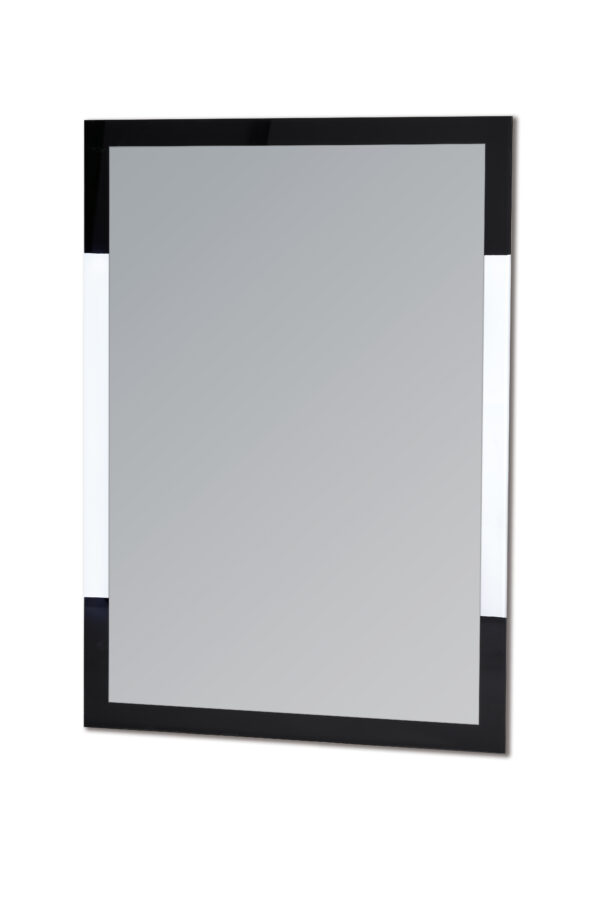 Rectangular Large Bathroom Wall Mounted Mirror Black & Frosted Edge 70cmx50cm - Wall Mounted Mirrors