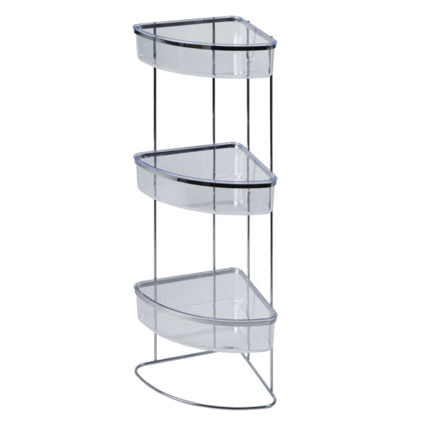 3 Tier Storage Shelf Freestanding Corner Organiser Rack for Bathroom Acrylic Pure - Bathroom Caddies and Baskets