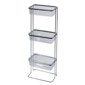 3 Tier Rectangular Storage Shelf Freestanding Organiser Rack Bathroom Acrylic Pure - Bathroom Caddies and Baskets