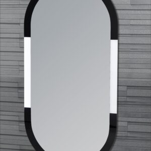 Large Oval Wall Mounted Bathroom Mirror Bedroom Makeup Black/Frosted Frame 80cmx40cm - Wall Mounted Mirrors