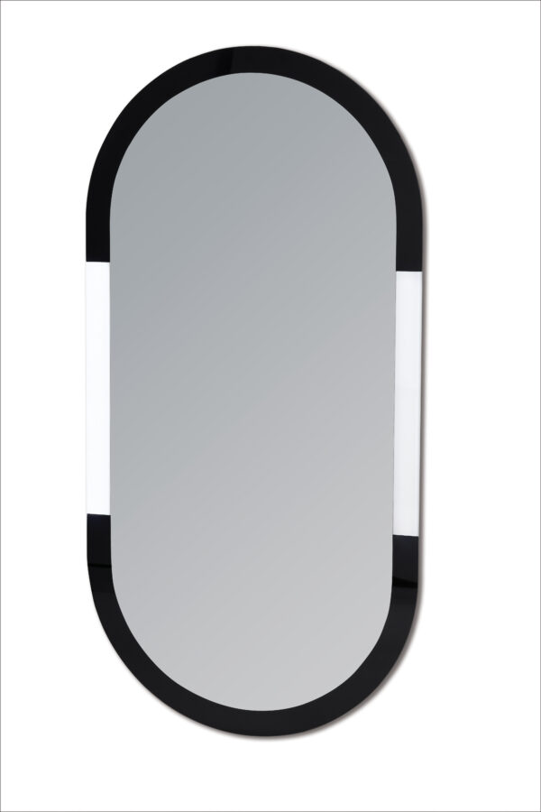 Large Oval Wall Mounted Bathroom Mirror Bedroom Makeup Black/Frosted Frame 80cmx40cm - Wall Mounted Mirrors