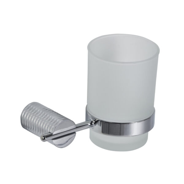 Vitality Wall Mounted Chrome Toothbrush Holder & Tumbler - Bathroom Tumblers