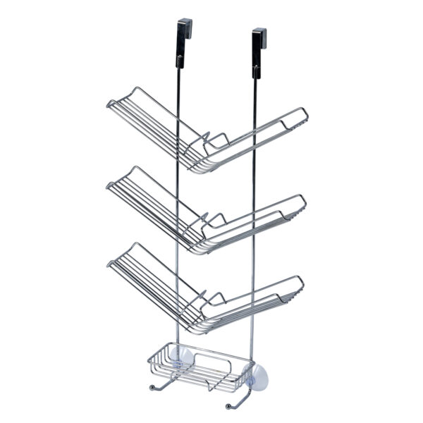 Shower Caddy Chrome Hanging Over Door Screen Rack Storage Bathroom Tidy Hook Atrium - Bathroom Caddies and Baskets