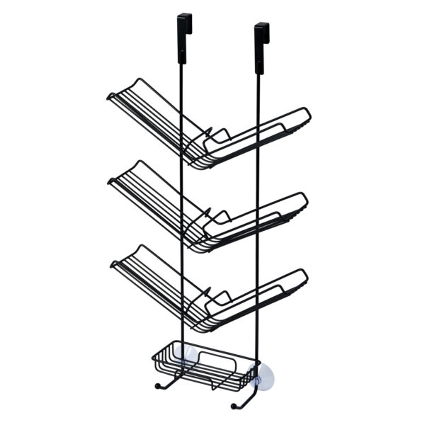 Shower Caddy Black Hanging Over Door Screen Rack Storage Bathroom Tidy Hook Atrium - Bathroom Caddies and Baskets