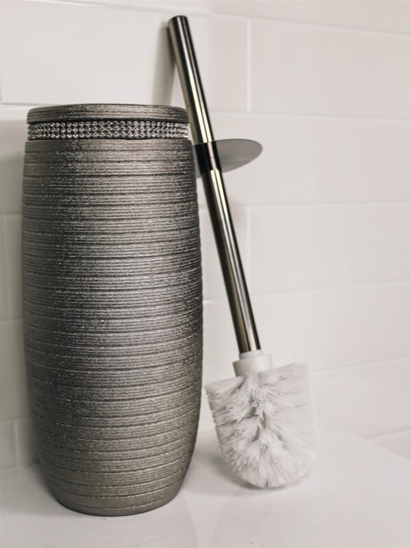 Pzazz Silver Diamante Toilet Brush & Holder - Toilet Brushes