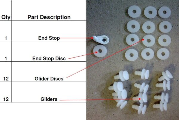 Pack of 24 Gliders and Stops - Shower Parts